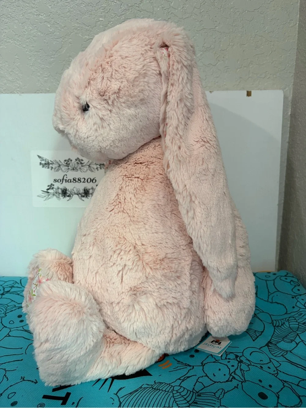 AUTHENTIC❗️Jellycat HUGE blossom blush bunny cherry BIG 20”- NWT- Dust Bag